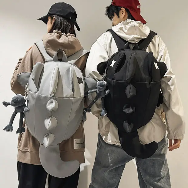 New Dinosaur Shark Backpack Fashion Cute Cartoon Large Capacity Backpack Men Women Hip Hop Funny Personalized Student Schoolbag