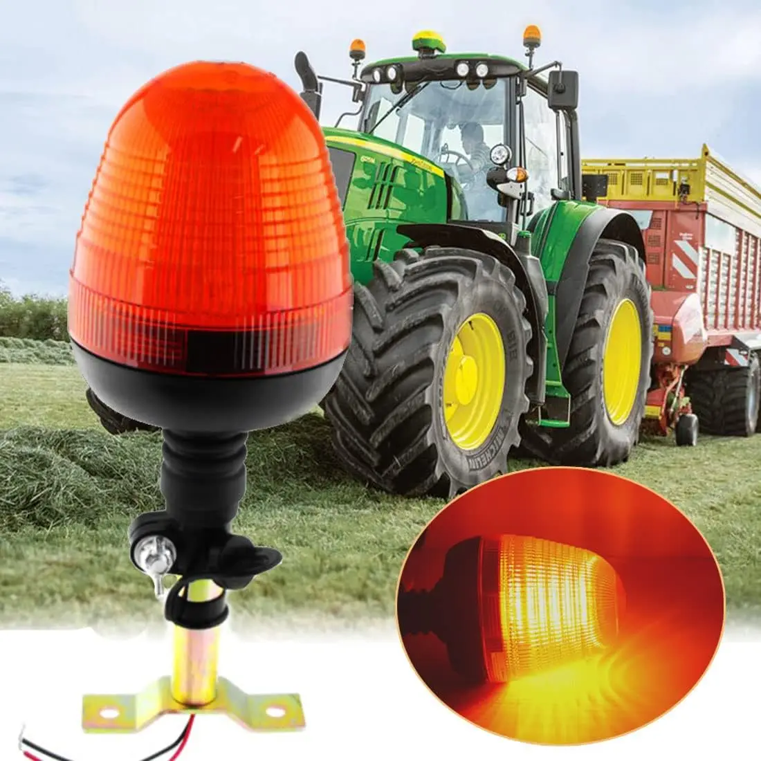 60 LED 9-30V Emergency Strobe Light Warning Beacon Rotating Light Flashing Light Car Truck Police Agco Tractor Accessories