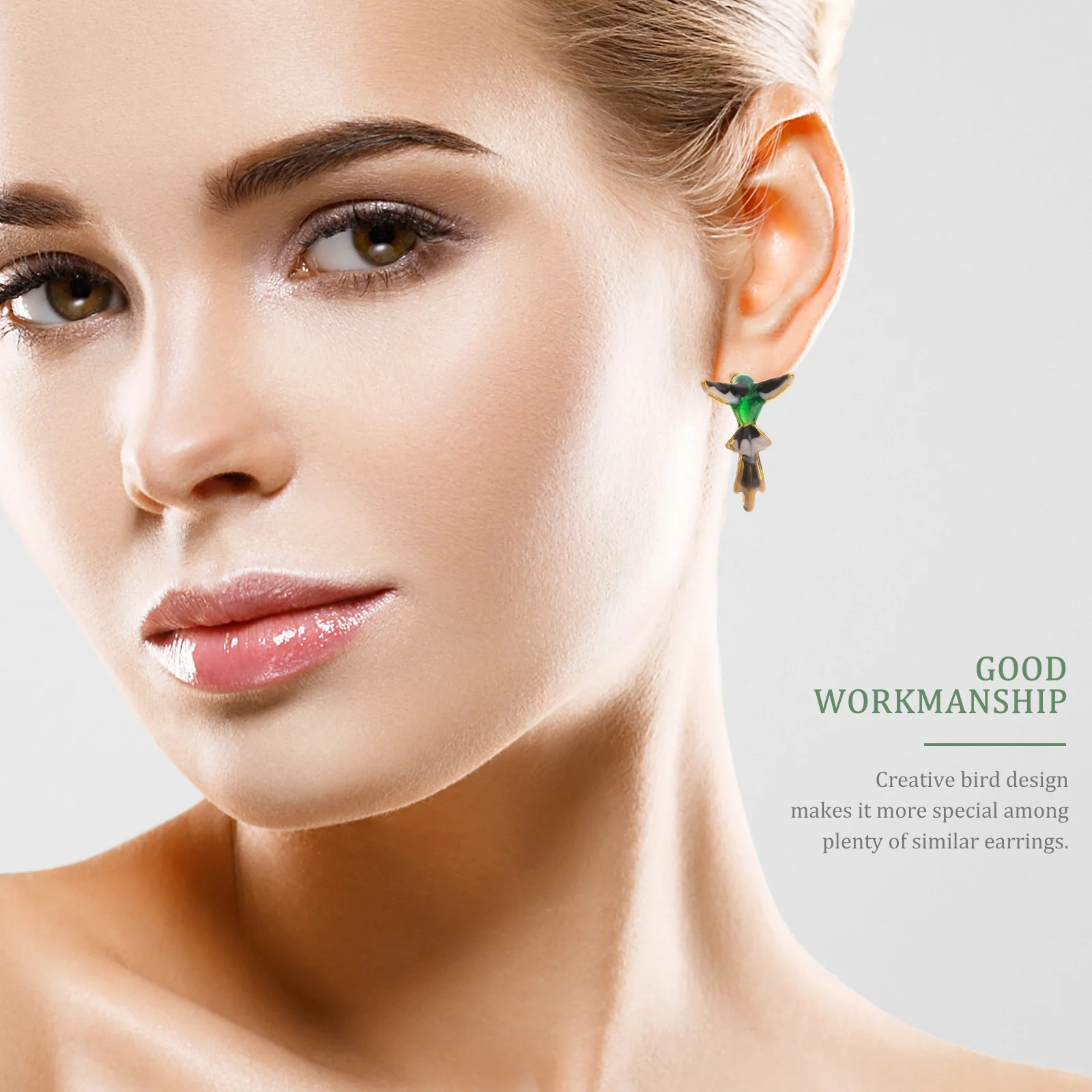 

Colorful Alloy Metal Bird Parrot Design Earrings Durable for Women Suitable Birthday Anniversary Wedding Wedding Favor