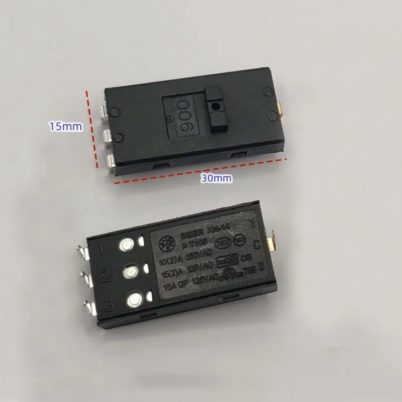 Hair dryer switch XN-14-006 - Blower switch. Pin 3 of plug/ear-shaped part. 4th position. 3 rotations. 10A. 250V.