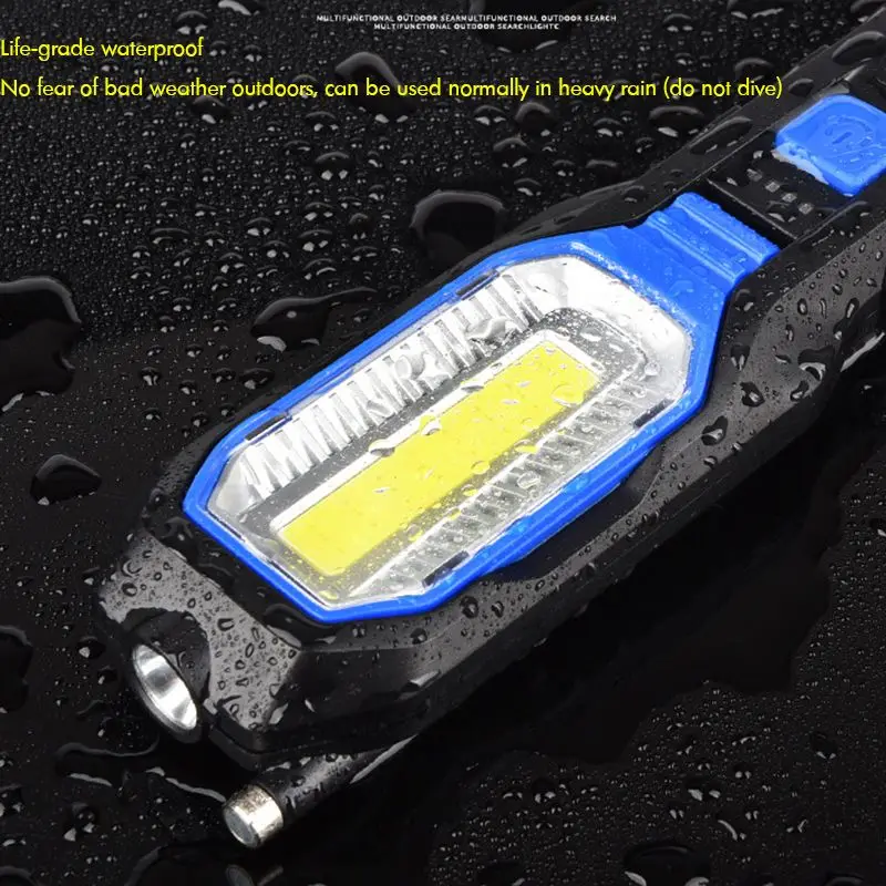 Luz de trabajo LED portátil, linterna COB de 4 modos con gancho magnético y colgante, luz de inundación de 90 grados, para reparación de automóviles
