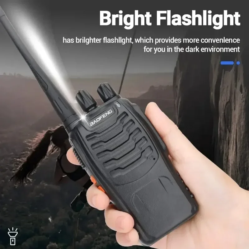 2PCS Baofeng BF-888S Handheld Walkie Talkies ชาร์จ 5W UHF 400-470MHz 16 ช่องการสื่อสารช่องวิทยุสองทาง