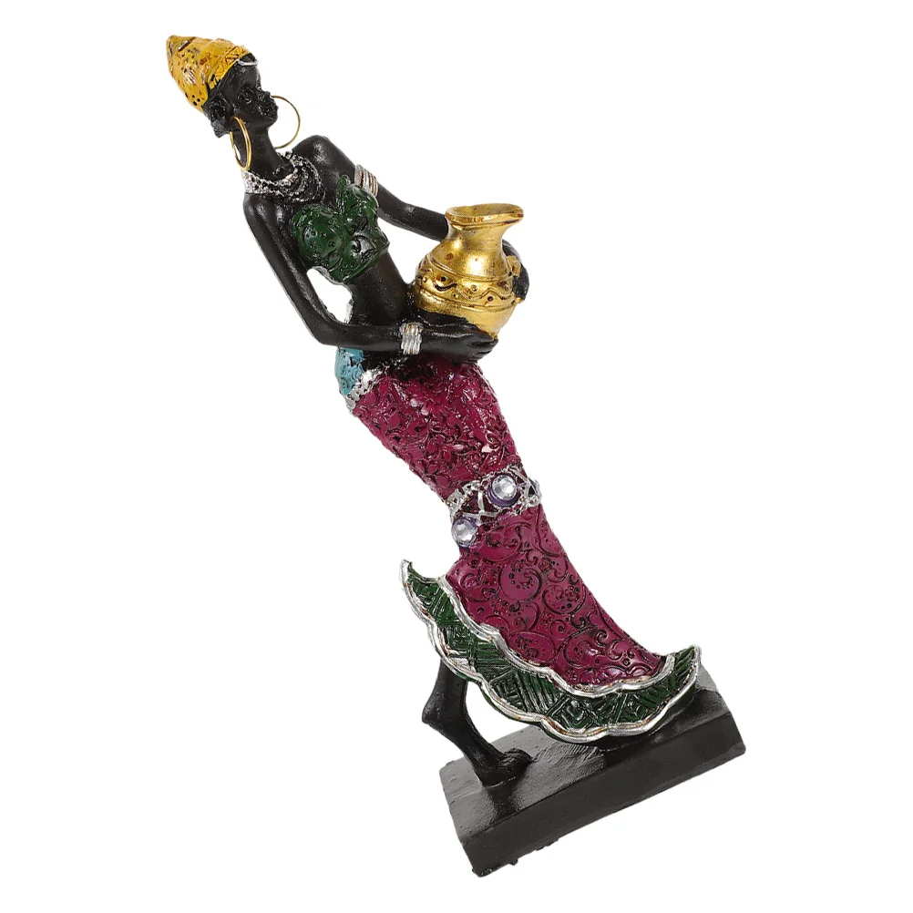 

African Lady Statue Resin Charming Sculpture for Home Bedroom Office Table Decor Unique African Women Ornament