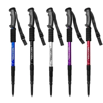 1 PCS Aluminium Alloy Teleskopic Hiking Poles Trekking Walking Stick Ultralight Absorber Walking Cane Alpenstock 1