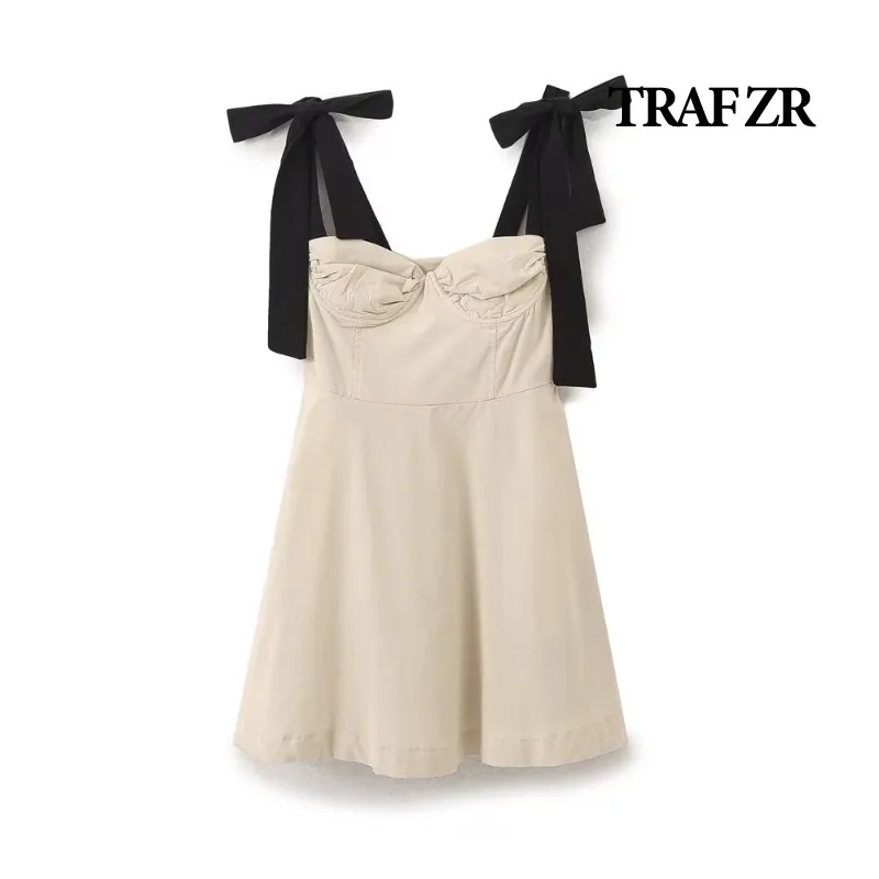 TRAF ZR Dresses Robes Midi Party Dress 2024 Women\'s Summer Sundresses  Beach Wear Women 2024 Elegant Luxury Evening Dress