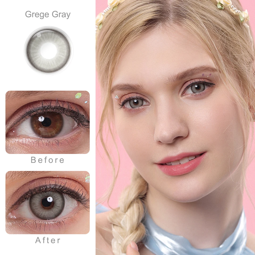 Magister-lentes de contacto grises para ojos, lentillas de colores, bonitas pupilas, cosméticos, 1 par