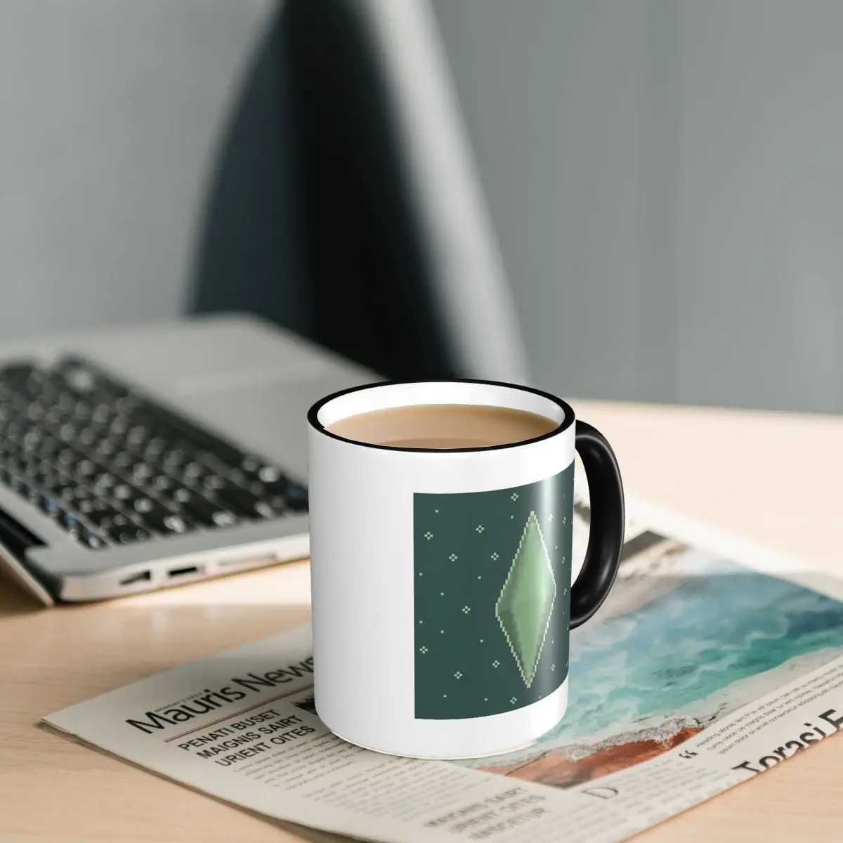 Plumbob Pixel Art Mug Funny Ceramic Coffee Cups Tea Mugs Milk Cup Drinkware Gift for Friends