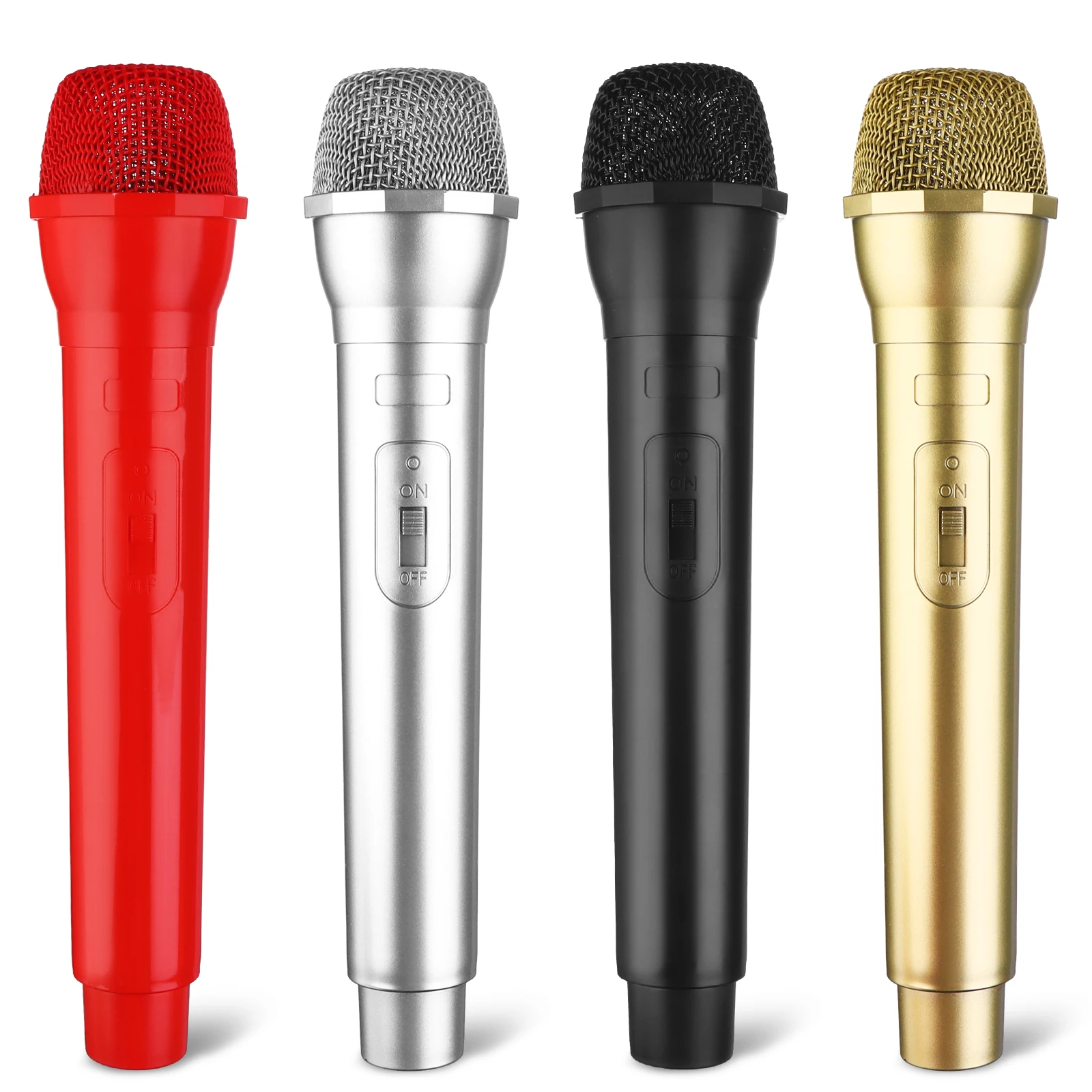 4 Pieces Microphone Prop Play Plastic Toy Microphone Fake Microphone Prop Simulate Speech Practice Plastic Microphone Plastic Fa