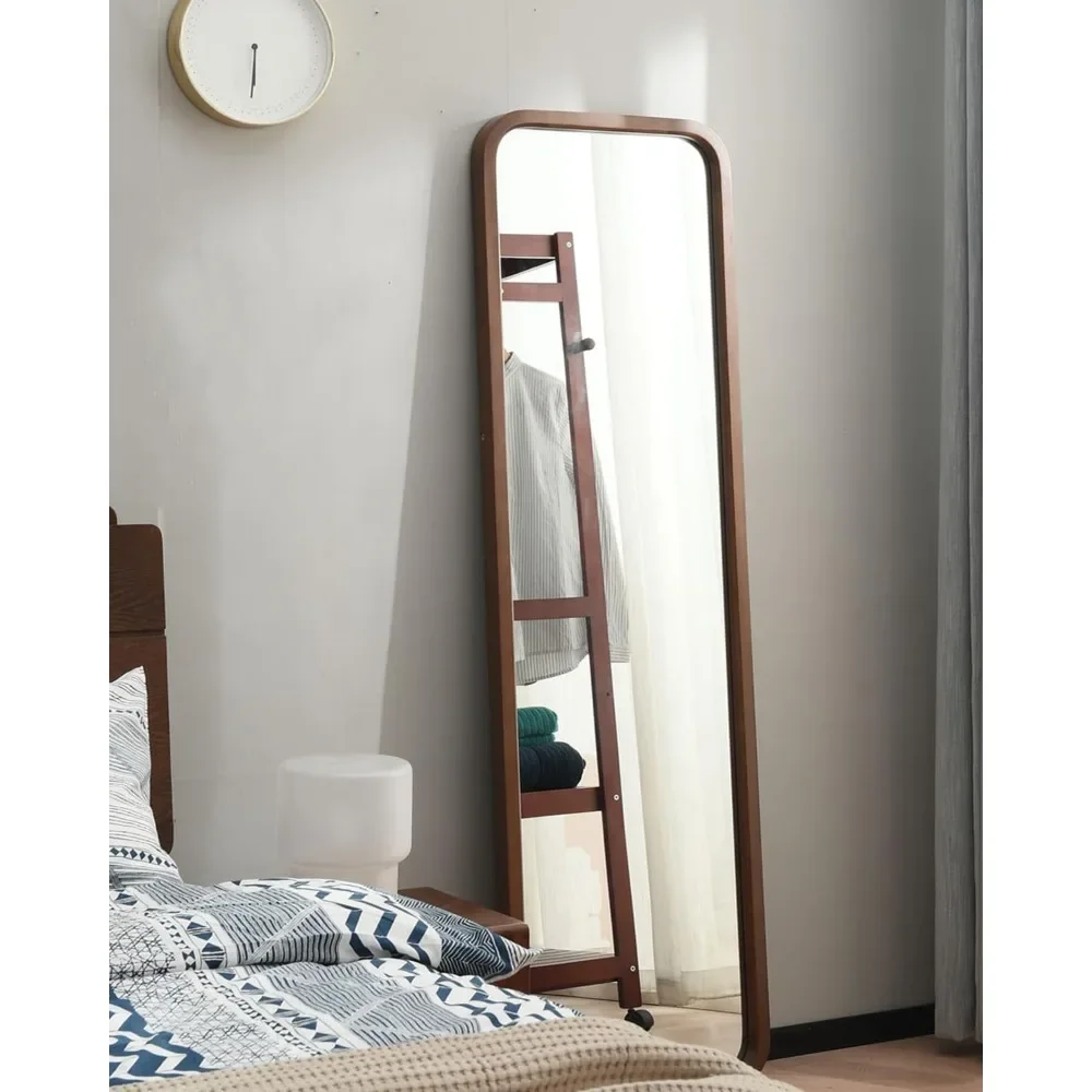 63"x18" Full Length Mirror, Floor Mirror, Rounded Corner Full Length Mirror With Stand, Standing Mirror, Full Body Mirror|