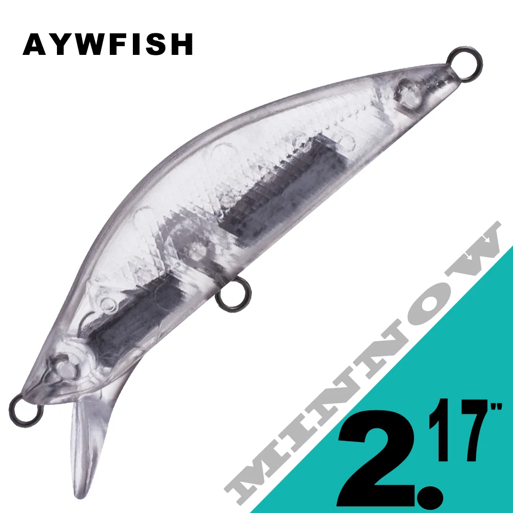 AYWFISH 20 PZ/LOTTO 2.17IN 4.8G Non Verniciato Bass Esche Da Pesca FAI DA TE Attrezzatura Per Pesci Esche Artificiali Mini Corpo Duro Minnow spazi