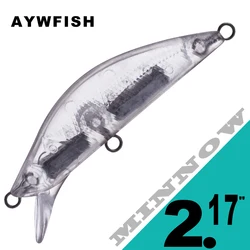 AYWFISH 20 PZ/LOTTO 2.17IN 4.8G Non Verniciato Bass Esche Da Pesca FAI DA TE Attrezzatura Per Pesci Esche Artificiali Mini Corpo Duro Minnow spazi vuoti