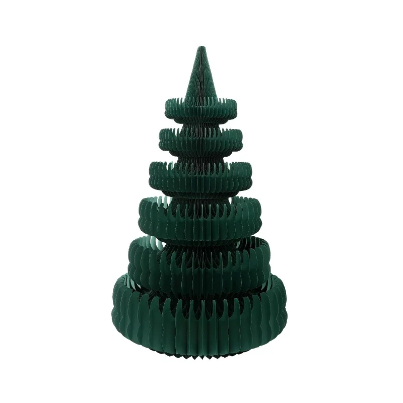 

New high-end paper art Christmas tree origami honeycomb foldable display photo props window home furnishings