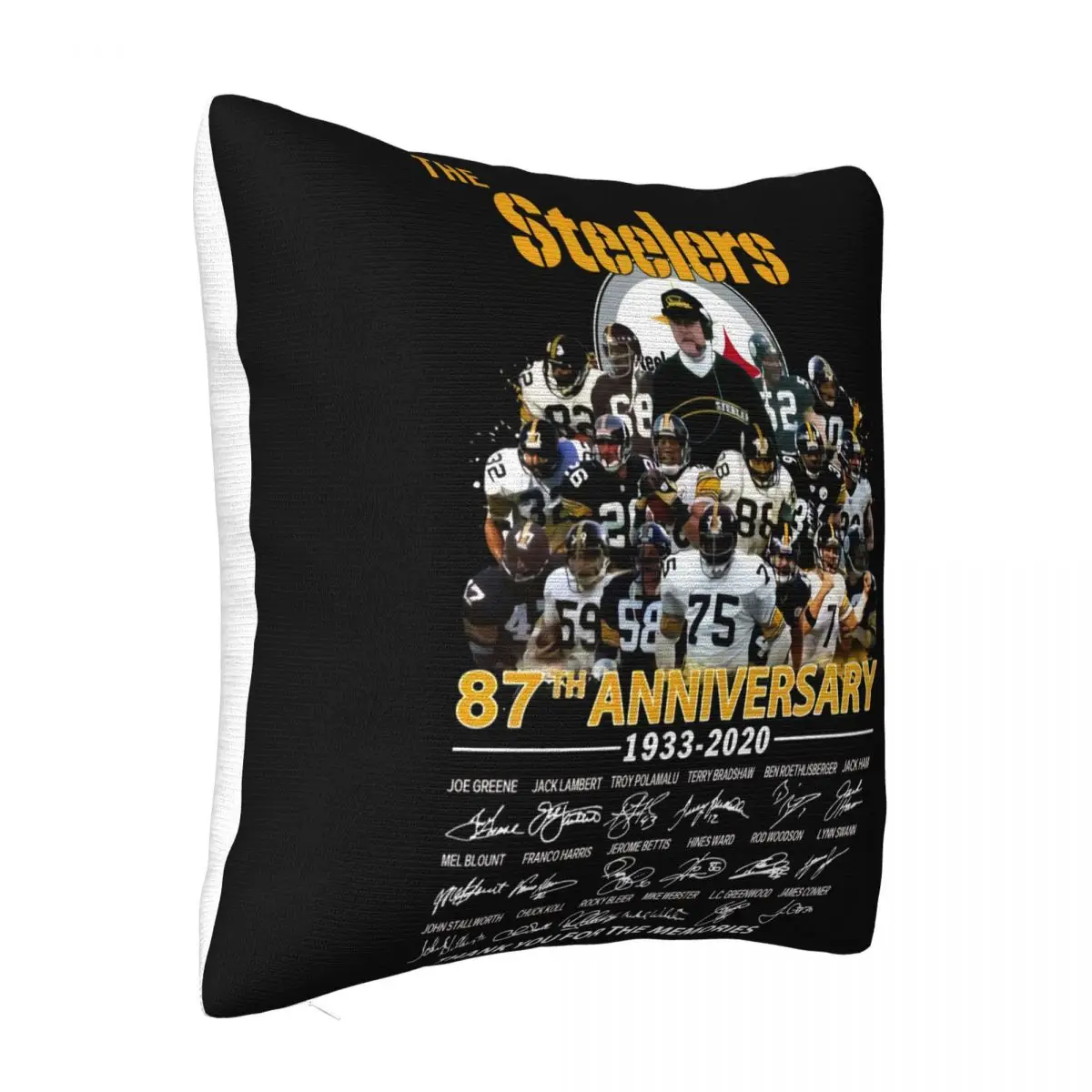 The Steeler 87Th Anniversary Printing Adult Crewneck Harajuku Personality Designing Popular Style Holiday Pillow Case