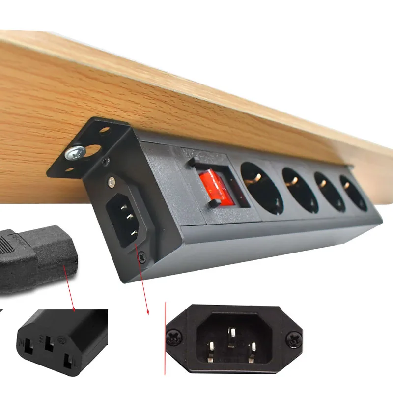 Wireless PDU Desktop Convenient hidden Power Strip socket C14 port   EU Outlet