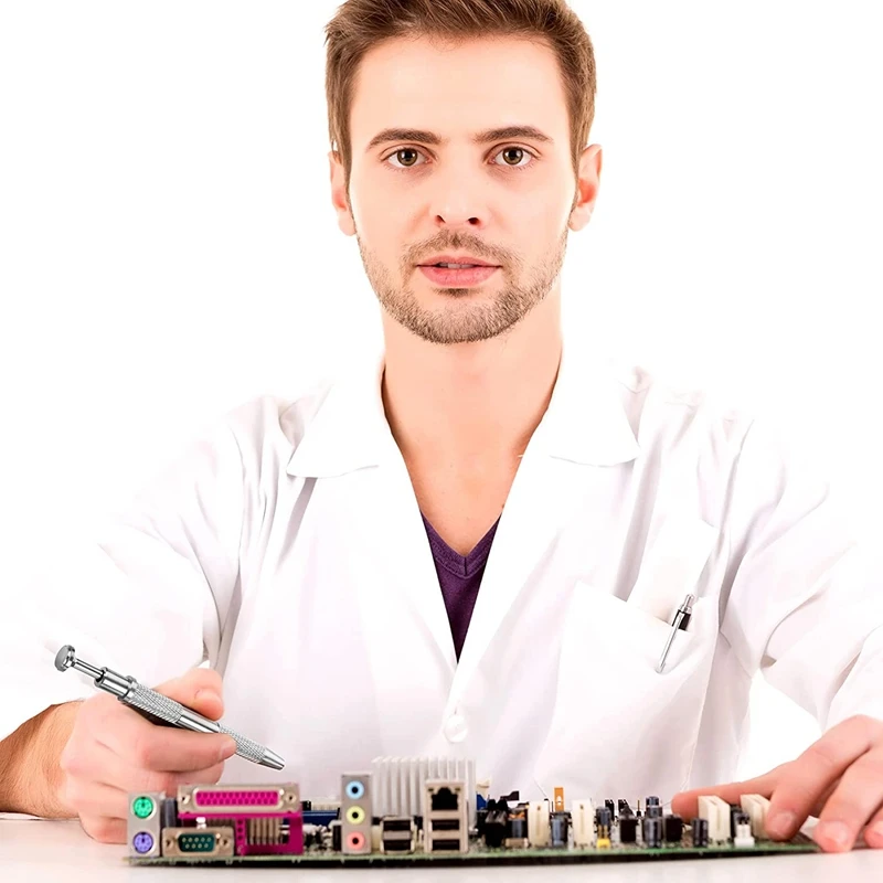 Strumento di raccolta a 4 artigli in acciaio inossidabile da 3 pezzi, pinza a 4 punte per chip IC, componenti elettronici, argento