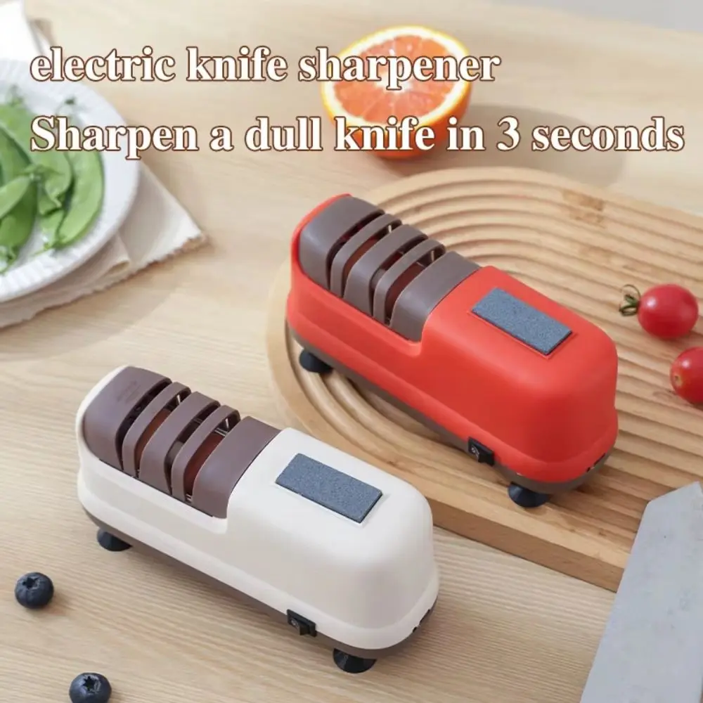 4-Stage Precision Electric Cutter Sharpener Food Grade Non-slip Automatic Sharpening Stone Multifunctional Suction Cup Base