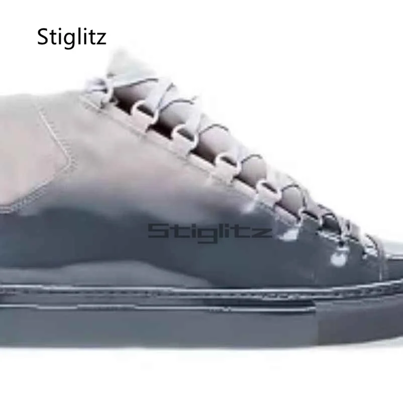 أحذية رياضية مطلية بالرش الأحمر للرجال أحذية رياضية عالية الجودة غير رسمية بألوان مختلطة وأربطة أحذية رياضية عصرية متعددة الاستخدامات للرجال #3