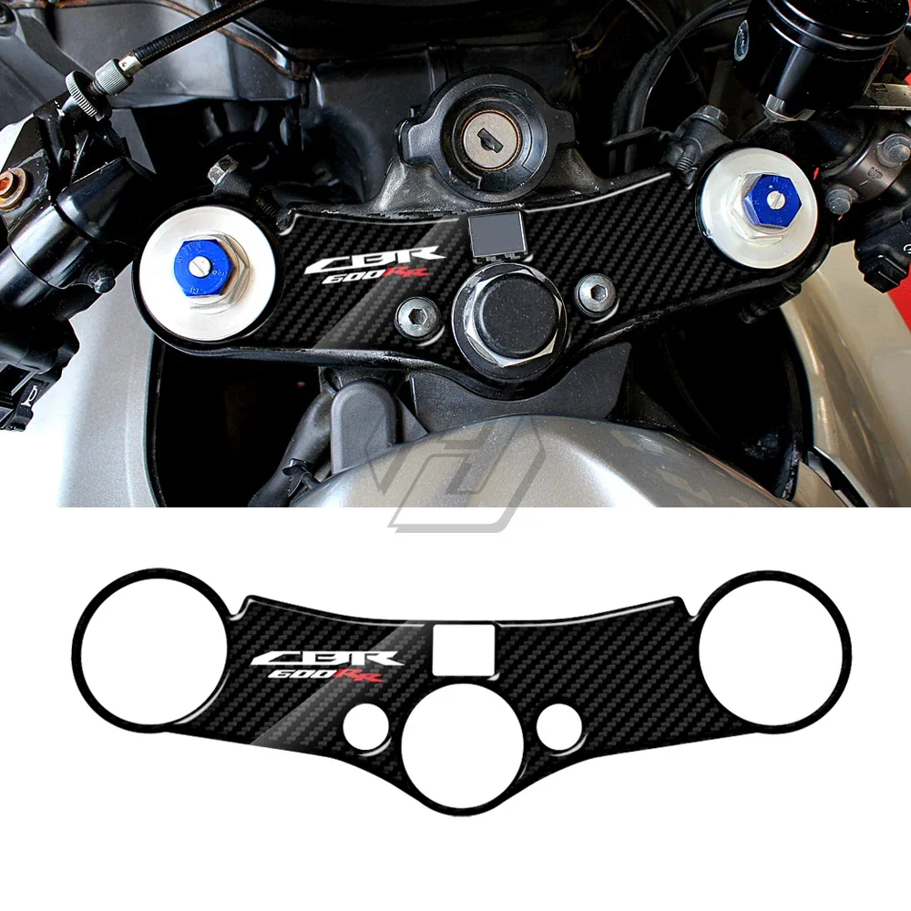 

3D Carbon-look Upper Triple Yoke Defender Case Decorative sticker for Honda CBR600RR 2007-2016