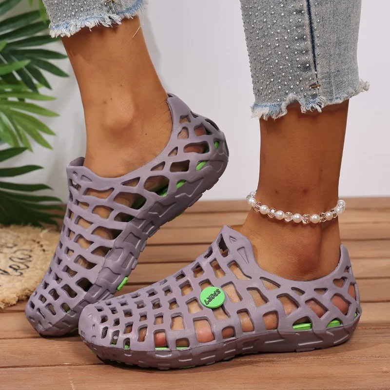 

Women's Sandals Summer Fashion Casual Round Toe Toe Flat Sole Hollow Mesh Office Sandals 2025 Popular Flat Sole Mesh Shoes