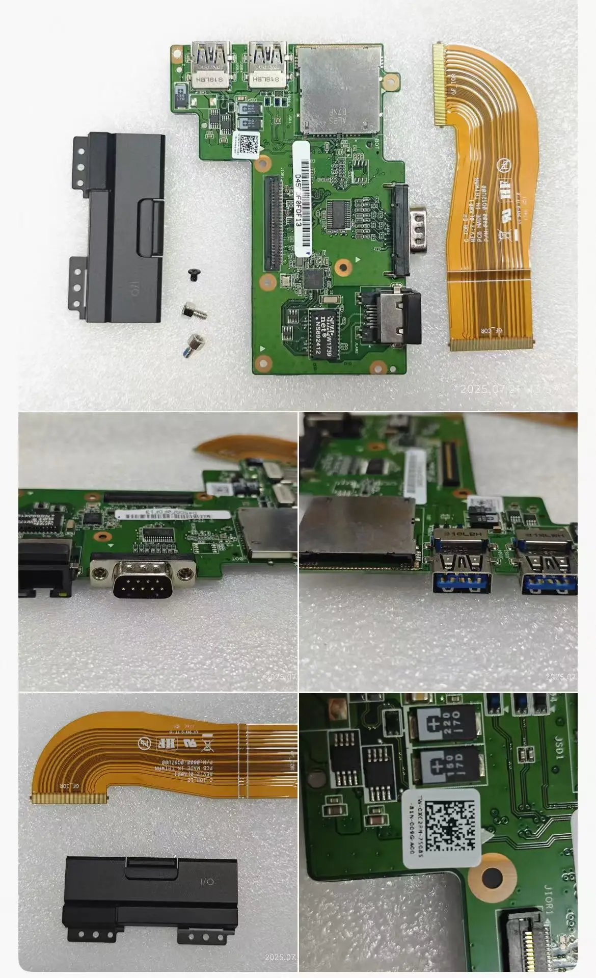 

G1J9N XC2PH for Dell latitude 5414 Rugged USB SD card reader adapter board with ribbon cable and waterproof cover screw