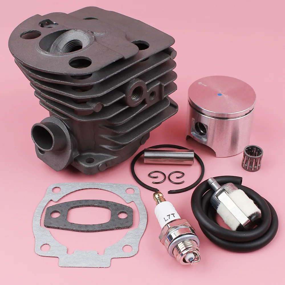 Cylinder Piston Fuel Filter Line Spark Plug Gasket Kit For Husqvarna 55 51 Chainsaw Garden Tool Part 46mm бензопила