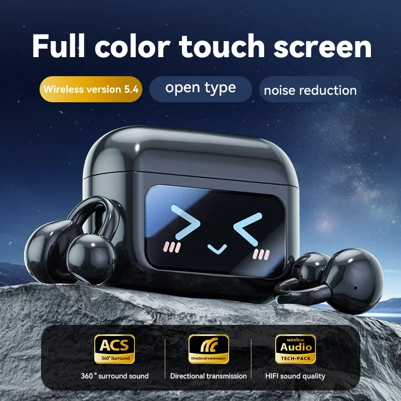 M100 العظام التوصيل BTV5.4 سماعات كليب على الأذن نمط اللاسلكية BT سماعة مع LCD تعمل باللمس سماعات الملحقات