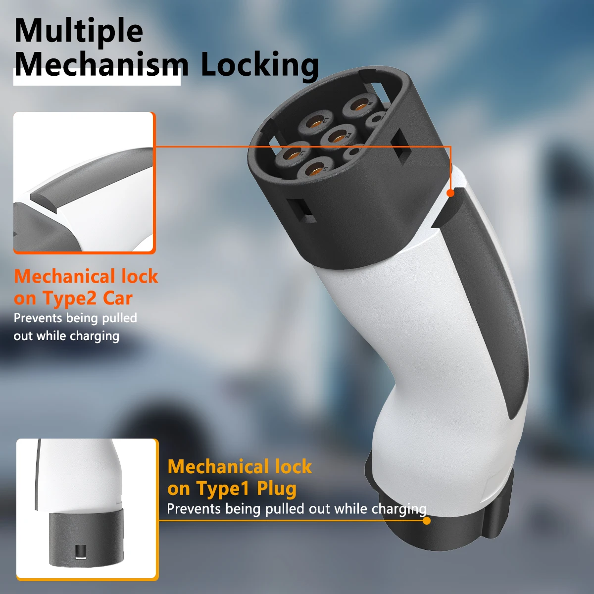 

Адаптер зарядного устройства Unirise EV Type1 на Type2 Разъем для зарядки электромобиля 16A/32A Конвертер SAE j1772 в IEC62196 EV