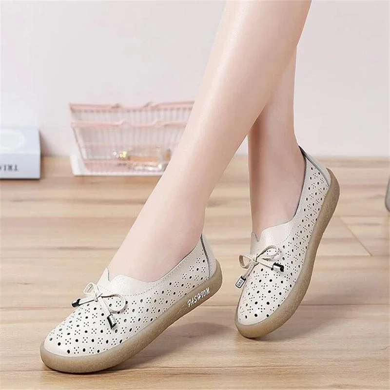 New Genuine Leather Women Sneakers Slip On White Fashion Tennis Shoes Casual Flats Rubber Comfortable Brand