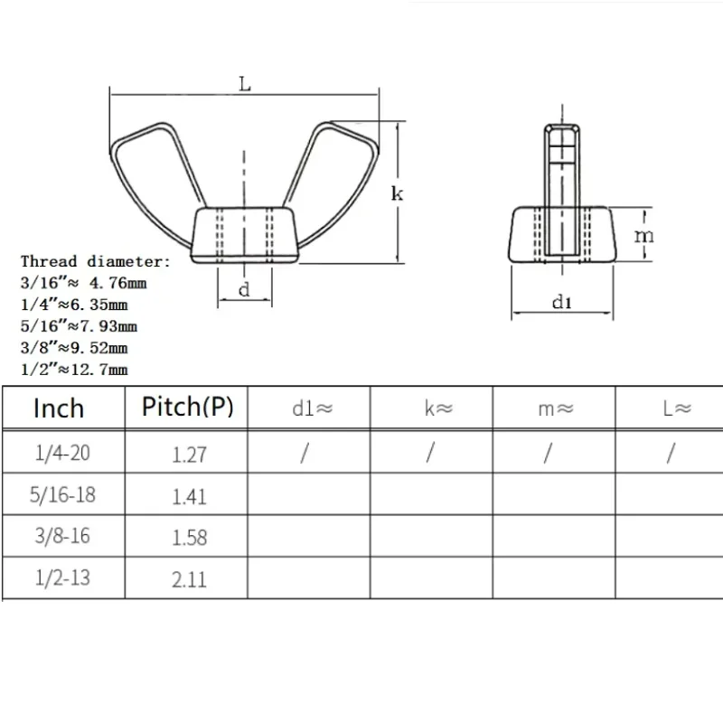 BSW Carbon Steel Butterfly Wing Nuts Zinc Plated Wing Nuts Zinc Plated Hand Tighten Nut 3/16-24 1/4-20 5/16-18 3/8-16 1/2-12