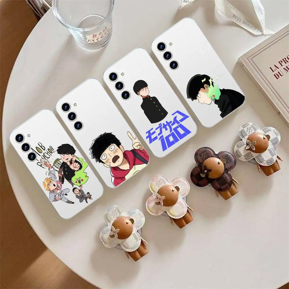 Mob Psycho 100 Phone Case For Samsung Galaxy S21 S22 S23 S24 S25ULTRA FE Ultra Plus5G A52S Transparent Cover