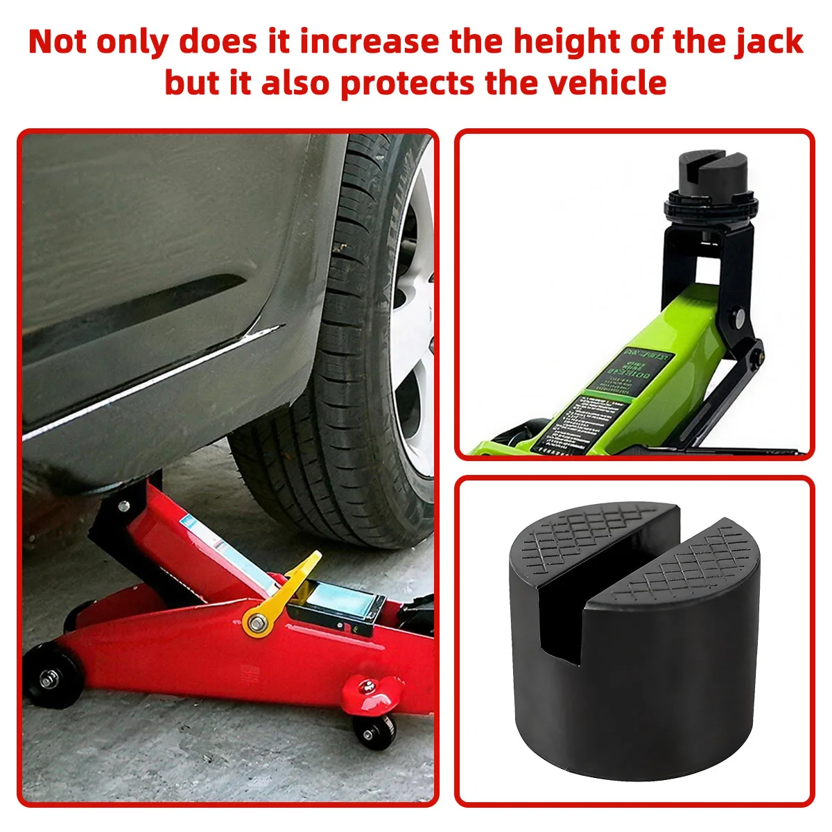 PINMOAP 1/2/4PCS Jack Rubber Pad Rubber Support Pad Frame Protector Adapter Lifting Tool Adapter Lifting Car Repair Tool