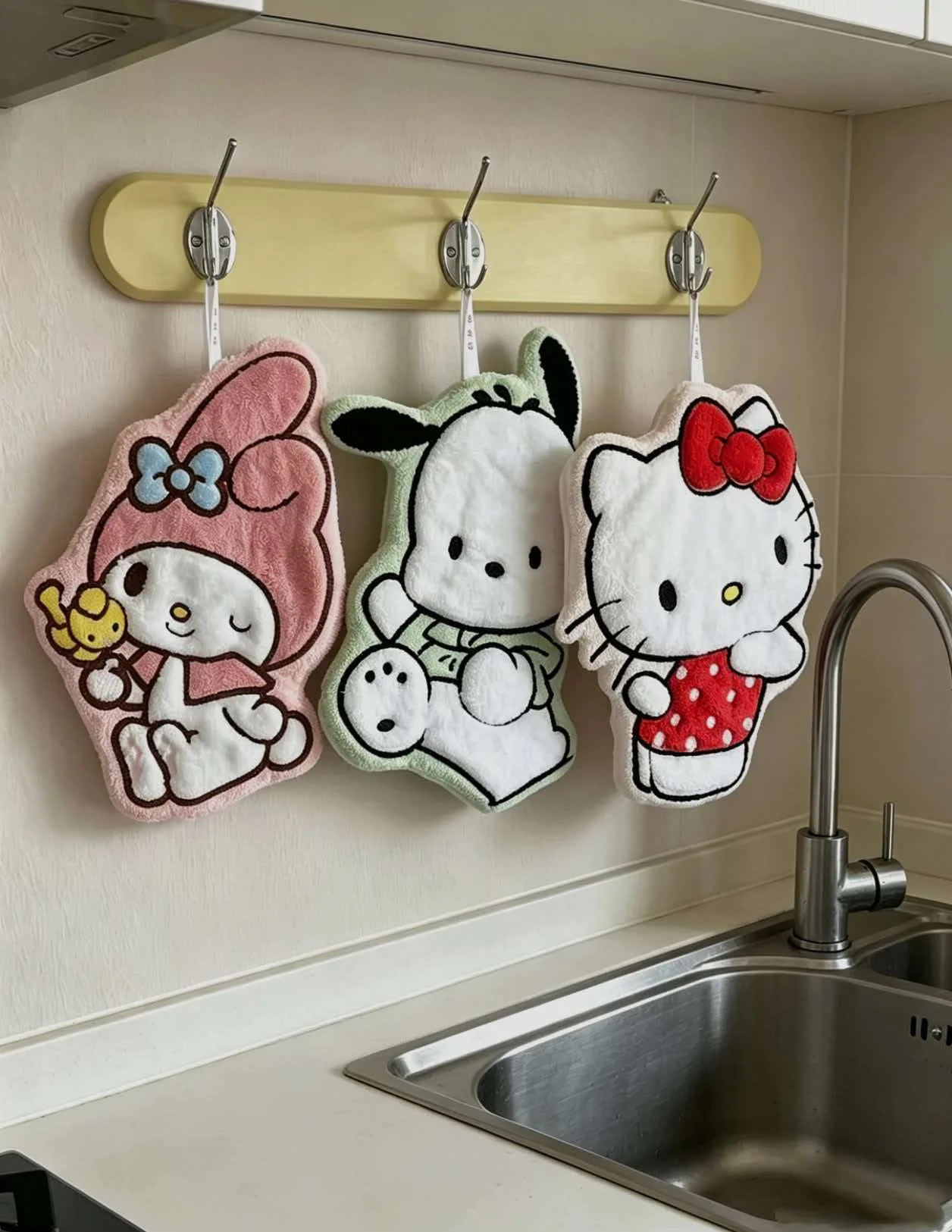 New Product In Stock Kt Cat My Melody Hanging Handkerchief Thickened Super Absorbent Cute Cartoon Bathroom Kitchen Household