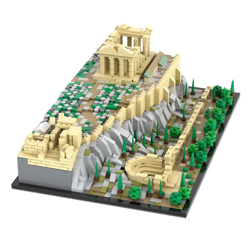 Medieval Ancient Castle Architecture Acropolis in Athens MOC Creative Street View Building Block Model Kid\'s DIY Toys Xmas Gifts