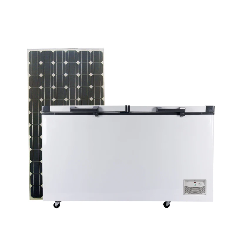 

698L Factory Direct Solar Power Double Door Chest Freezer Dc Solar Freezer