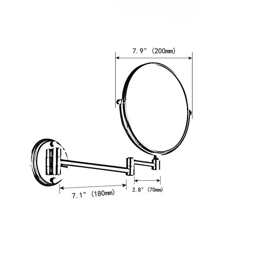 Antique Brass Bath Mirrors 3 x Magnifying Mirror of Bathroom Makeup Mirror Folding Shave 8