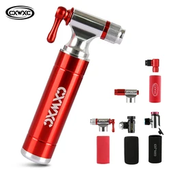 CXWXC Bicycle CO2 Air Pump Mini Portable Schrader Presta Adapter Co2 Bicicleta Fast Tire Inflator Cycling MTB CO2 Cartridge