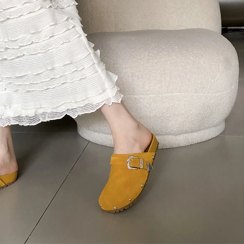 

Women Classic Cork Leather Slippers 2025 New Clogs Shoes with Arch Support Trendy Beach Slides Women Shoes Home Mules Slippers