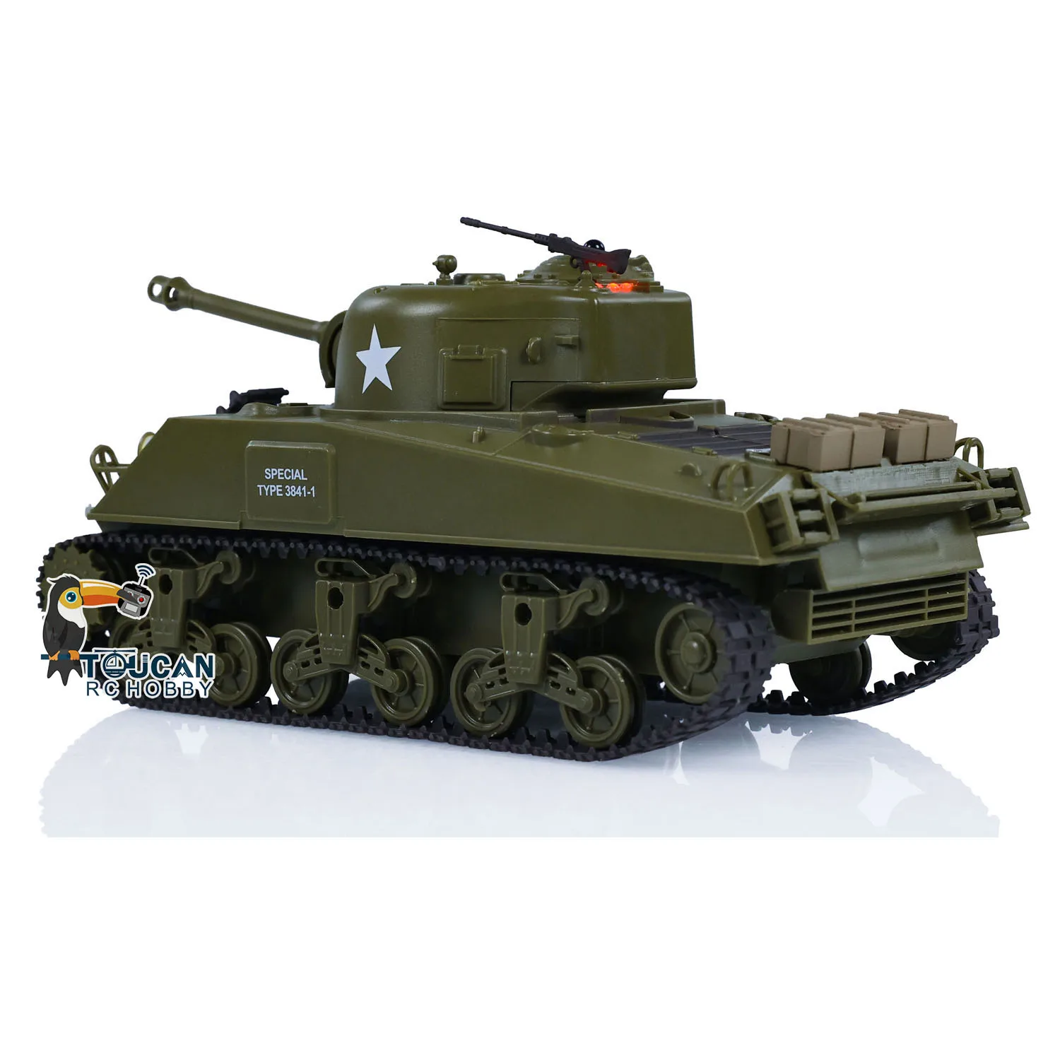 Heng Long RC Tank Infrared Combating 1/30 Scale RC Battle Tank Plastic Model Sherman M4A3 3841-01 2.4G Remote Control Toy