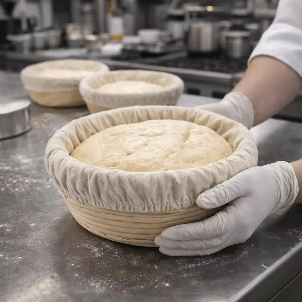 Round Bread Proofing Basket Bread Fermentation Linen Lining Dough Rising Rattan Basket Breathable Cloth 6 Sizes