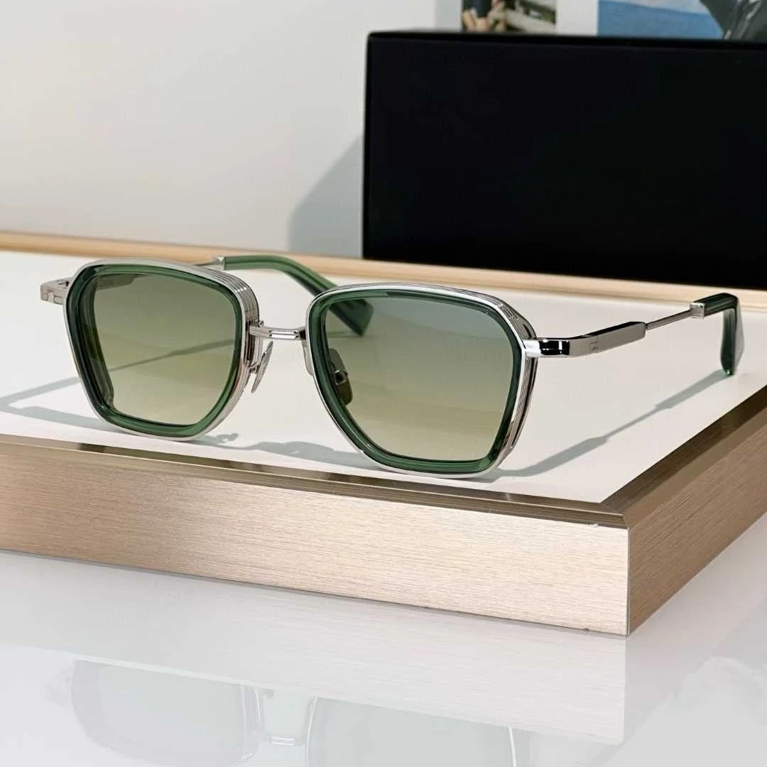 

Luxury Fashion Trend Vintage John Sunglasses ANDRE Alloy Acetate Frame UV400 Thick Nylon Lens Retro Square Style A+ top Quality