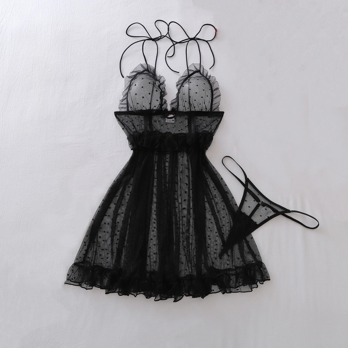 2026 French Style Low Cut V-neck Exotic Dress Women Pure Desire Polka Dot Mesh Skirt Sexy Waist Cinching Slim Temperament Dress