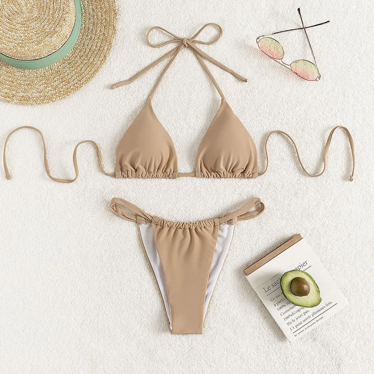 

New Sexy Color Bikini Swimsuit for Women Split Design Cross-Border Faionable Sportswear Yoga Fitn Fan Gear