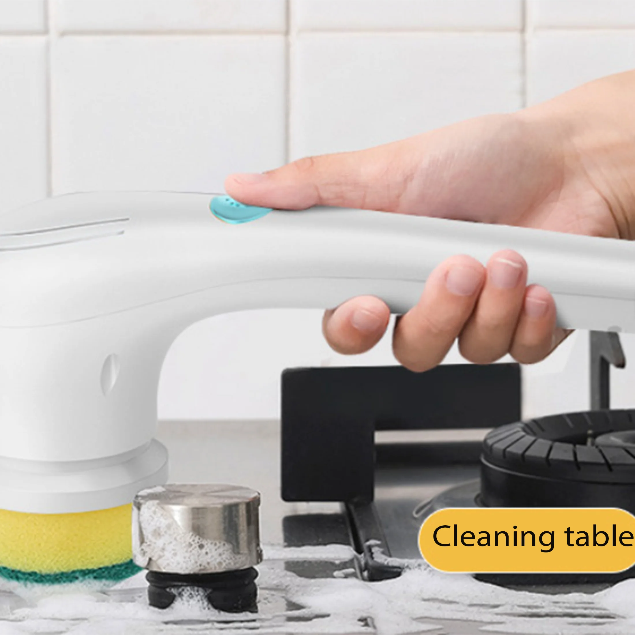 

USB Rechargeable Magic Cleaning Brush Set with 5 InterchangeableHeads- Kitchen, Bathroom& More- Home, Hotel