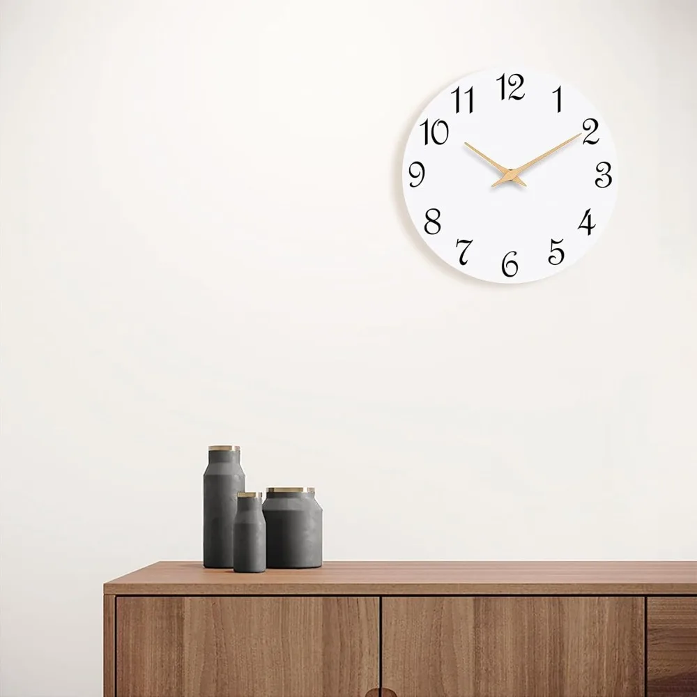 

Wall clock, 8-inch modern battery wall clock, small silent non ticking clock for kitchen, bathroom, bedroom decoration