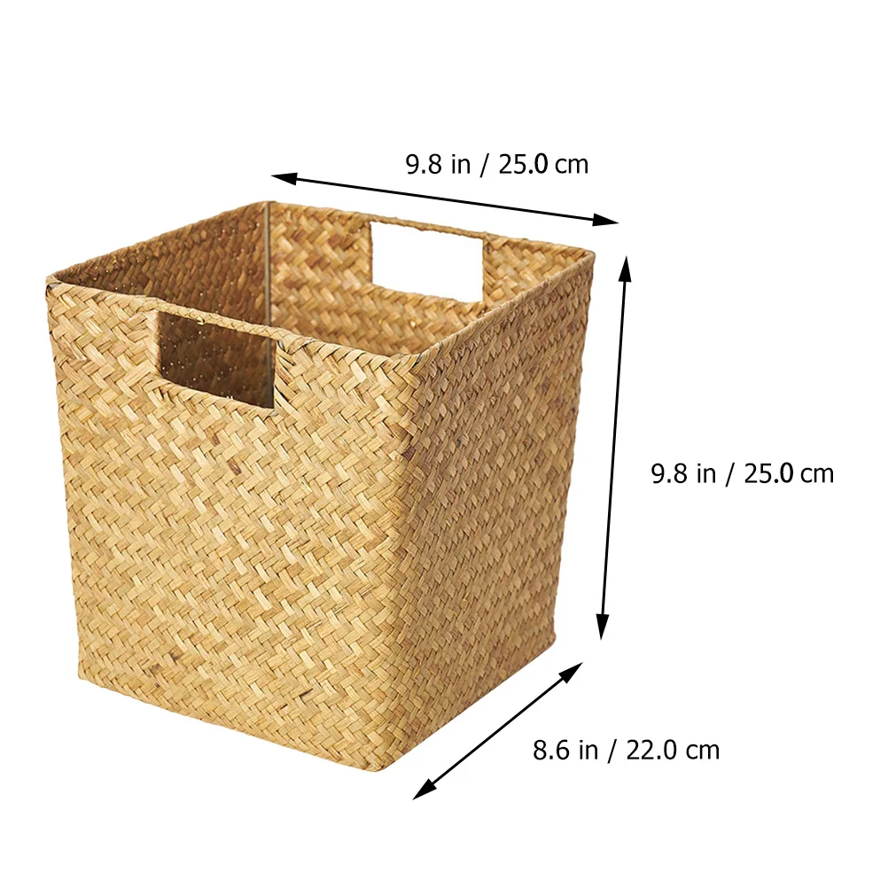 

1 pc Vintage Storage Basket Yellow Portable Kitchen Organizer For Spices Canned Foods Pet Supplies Multipurpose Hand-Woven
