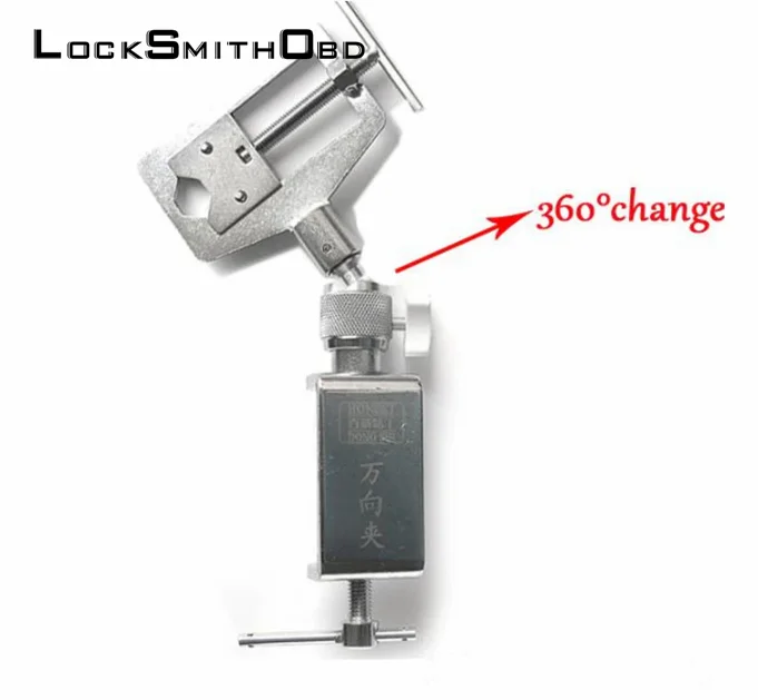 LOCKSMITHOBD Adjustable Locksmith Tool Softcover Type Practice Lock Tool Vise Clamp Fix On Table or Practise Picking