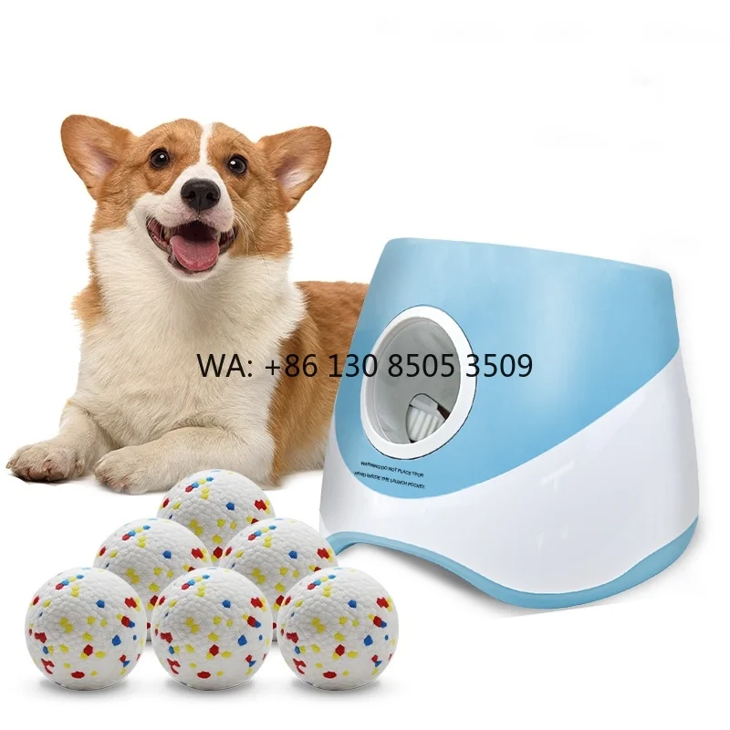 

Factory Wholesale Automatic Dog Ball Launcher Plastic Pet Products Dog Accessories and Dog Toys 6/10/14M Distance with 6 Balls