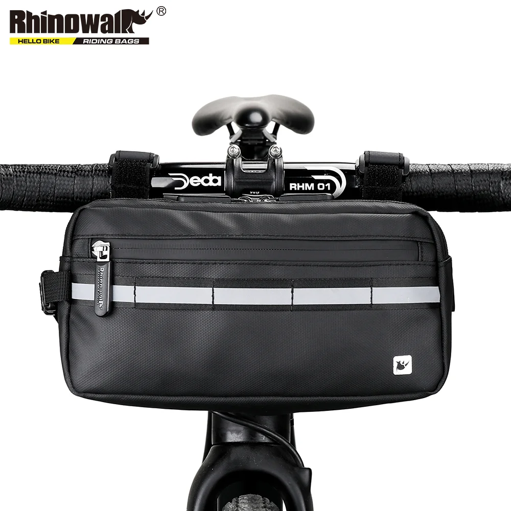 Rhinowalk Bike Handlebar Bag Vintage Bike Basket Holder Bicycle Front Tube Pocket Cycling Bag Travel MTB Bicycle Accessories