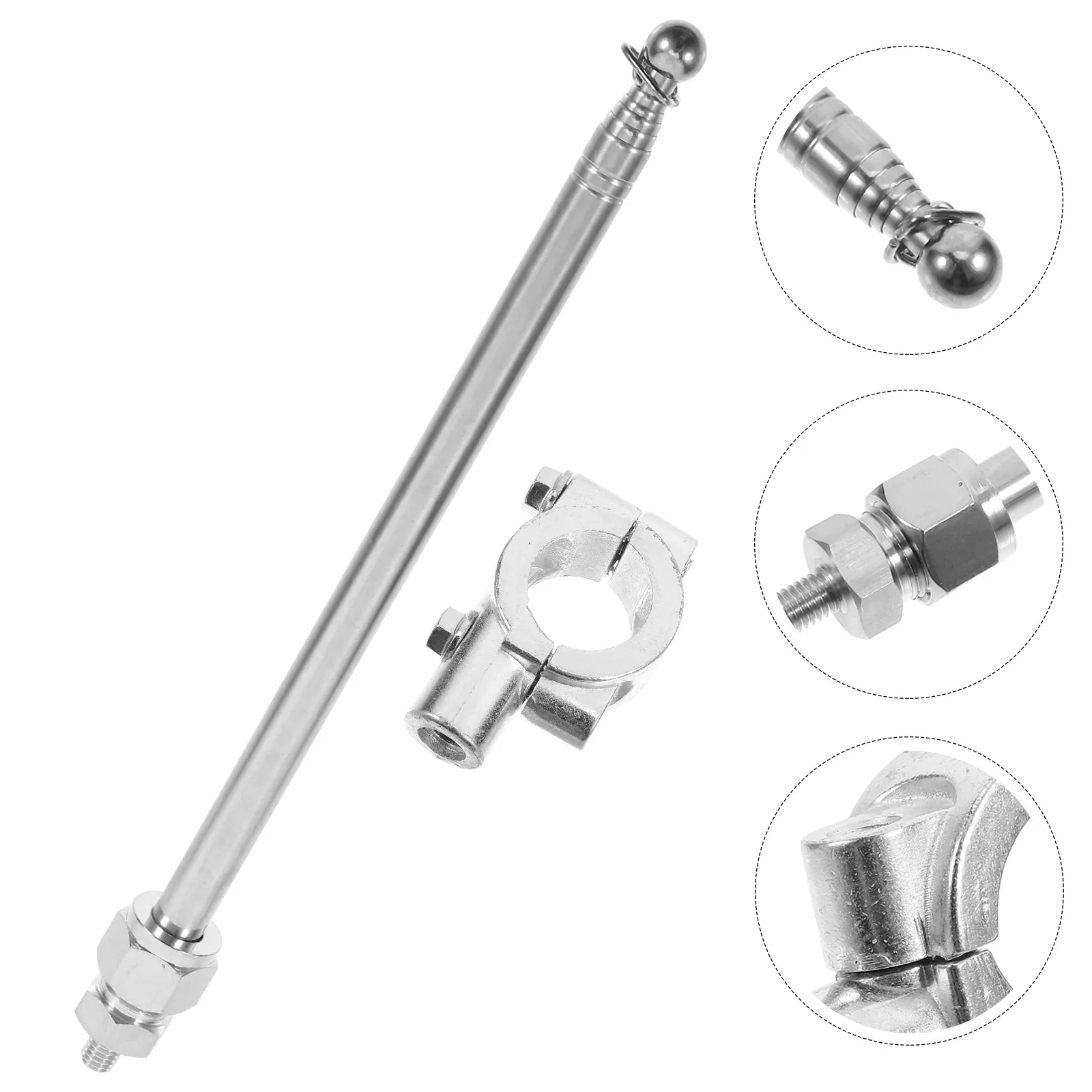 120cm Steel Motorcycle Flagpole Mount Metal Telescopic Rear Side Flagpole For Motorcycles Bicycles Bike Rack Luggage Shelf