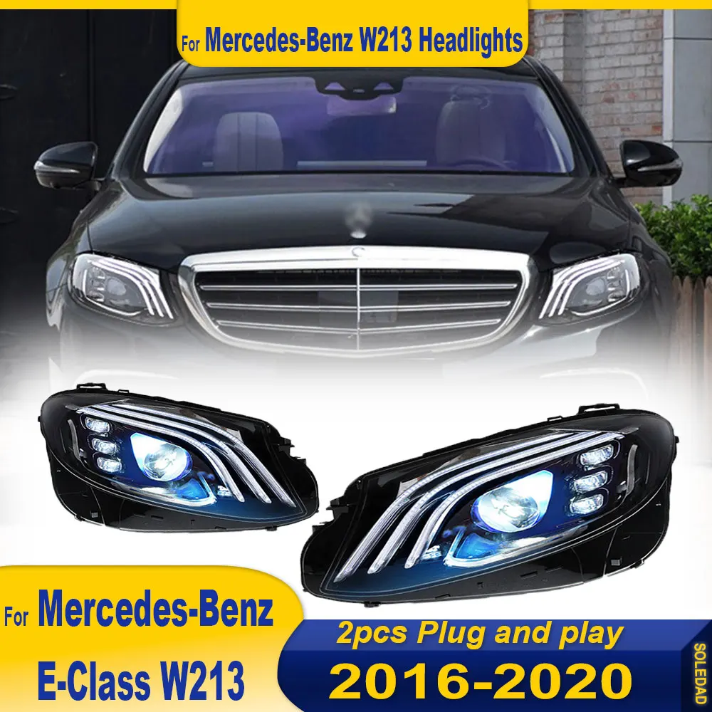 Car Lights for Benz W213 2016 2017 2018 2019 2020 LED Headlight Assembly Upgrade Maybach Design E200 E260 E300 E350 Accessories